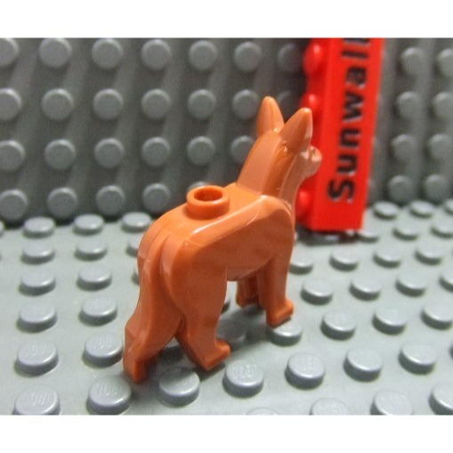 【積木2010】樂高 LEGO 深橘色 小狗 狼狗 / 警犬 動物 (Dark Orange) / 92586pb02-細節圖2
