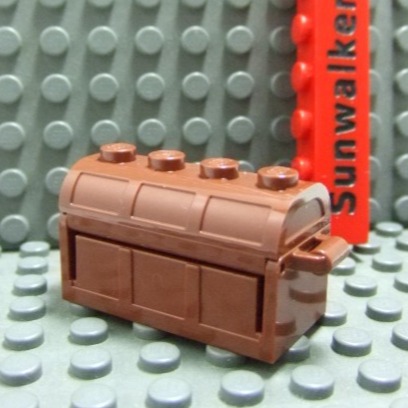 【積木2010】樂高 LEGO 紅棕色 寶箱 藏寶箱 木箱 箱子 / 道具 Reddish Brown-細節圖3
