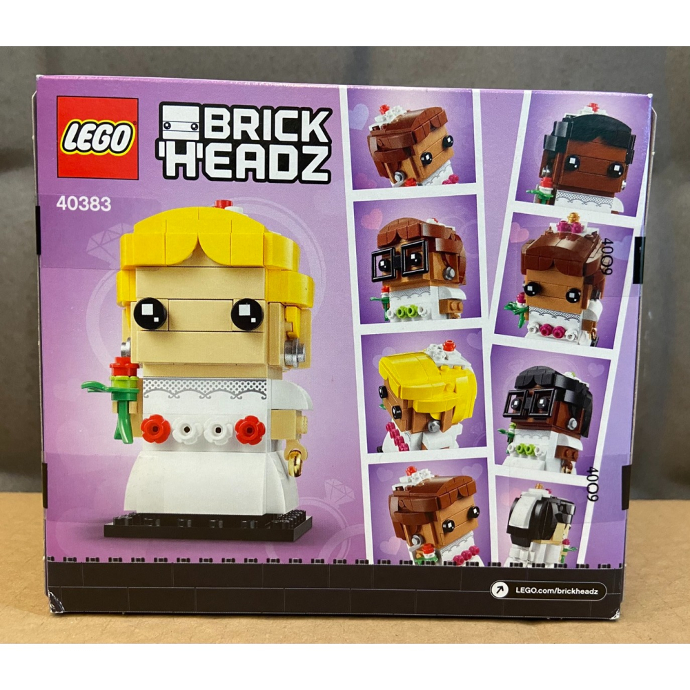 合售【積木2010】樂高 LEGO 40383 + 40384 新郎 新娘 大頭人 / 結婚 婚禮 BRICK HEAD-細節圖3