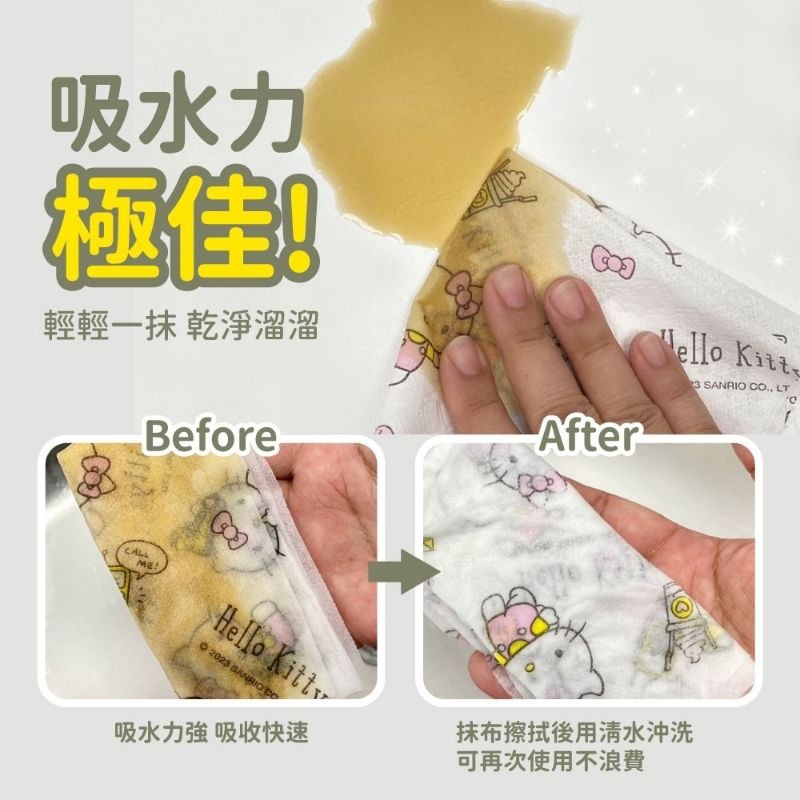 Hello Kitty 乾濕兩用廚房萬用懶人抹布-細節圖3