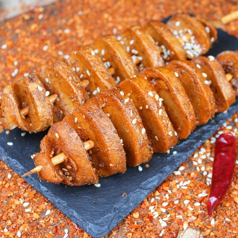 壹家網紅零食 白大姐烤面筋28g面筋串辣條 麻辣面筋素食辦公休閑零食盒裝休閑-細節圖9