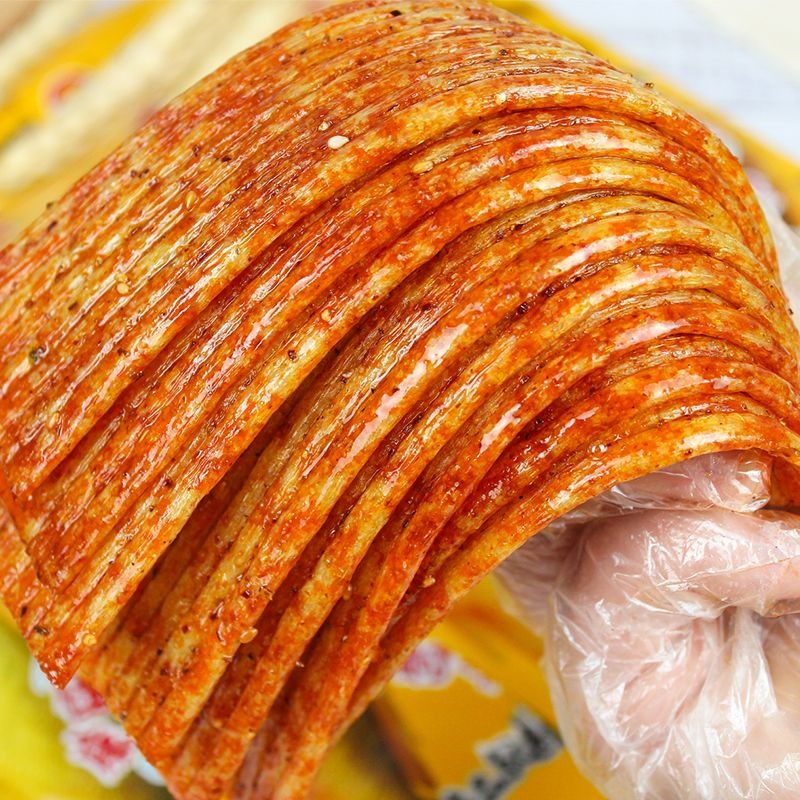 壹家網紅零食 皇魚辣條即食網紅小袋黃魚辣片素食老牌子休閑小吃零食品-細節圖4