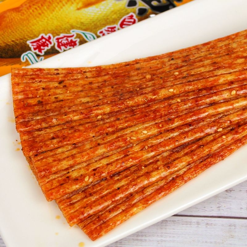 壹家網紅零食 皇魚辣條即食網紅小袋黃魚辣片素食老牌子休閑小吃零食品-細節圖7