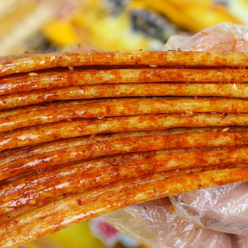 壹家網紅零食 皇魚辣條即食網紅小袋黃魚辣片素食老牌子休閑小吃零食品-細節圖8