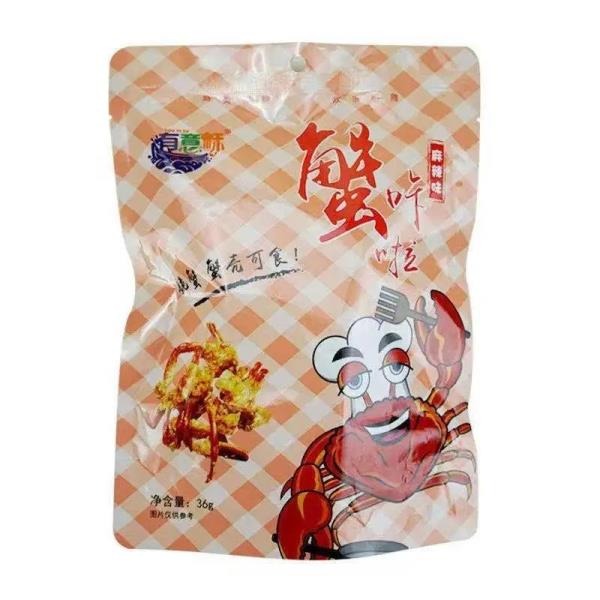 【滿200出貨】蟹咔啦休閑零食開袋即食有意酥油炸小螃蟹海鮮原味香酥脆蟹36g/袋 海蟹 香辣蟹 螃蟹 熟食 小吃零食-細節圖7