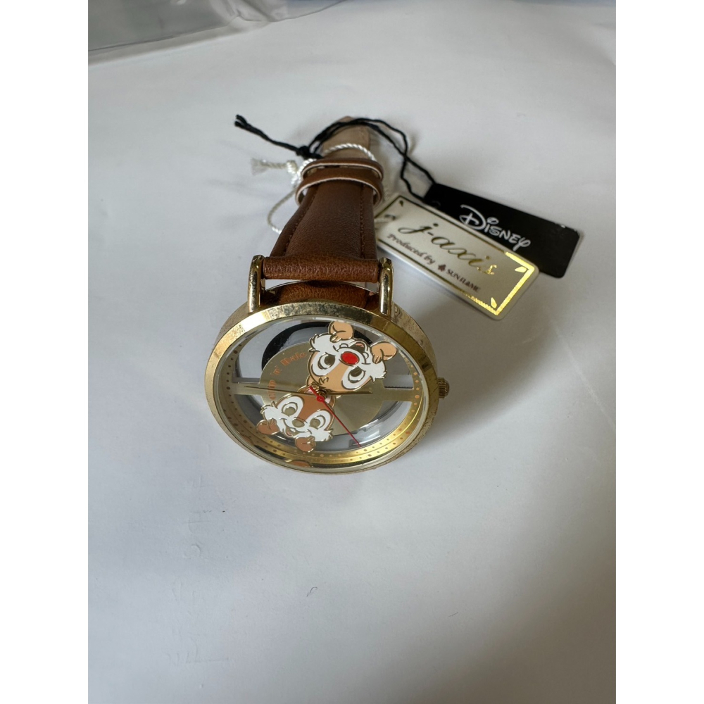 【日本正版】 JAXIS 奇奇蒂蒂手錶 迪士尼 鏤空 造型 皮革 日版手錶-細節圖2