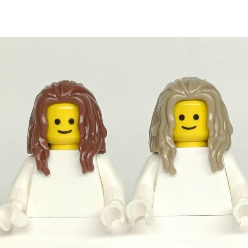 &lt;樂高人偶小舖&gt;正版LEGO 女生頭髮54 長髮 紅棕色 深沙色 雷神索爾 硬質 6353442 人偶配件