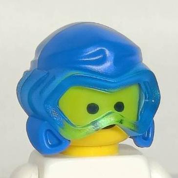&lt;樂高人偶小舖&gt;正版LEGO 特殊32 蛙鏡 眼罩 面罩 潛水 藍 透明淺藍 77151pb01 6342548