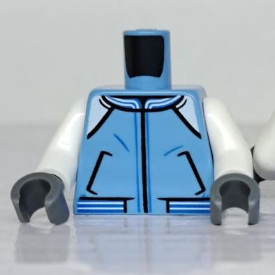 &lt;樂高人偶小舖&gt;正版LEGO 城市19-4 運動夾克 水藍 白手臂 黑手 夾克 身體