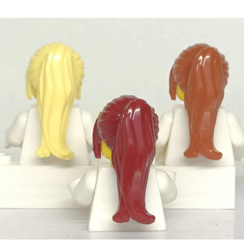 &lt;樂高人偶小舖&gt;正版LEGO 女生頭髮14 長髮 黃 深橘 暗紅 馬尾 硬質 髮尾分岔 6288690