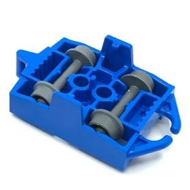 &lt;樂高人偶小舖&gt;正版LEGO 車類零件甲 雲霄飛車車架 4X5 藍色 附輪子 絕版 6231937