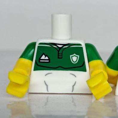&lt;&lt;樂高人偶小舖&gt;正版LEGO 身體 特殊16-4 白色 綠色 球員上衣 球衣