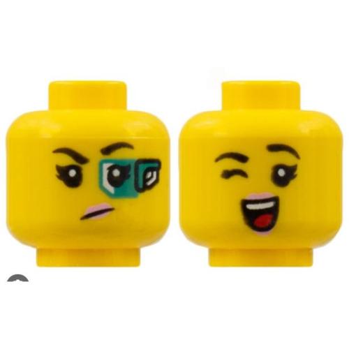 &lt;樂高人偶小舖&gt;正版LEGO 人臉4-2 眨眼 綠色目鏡 雙面表情 6334588 人偶