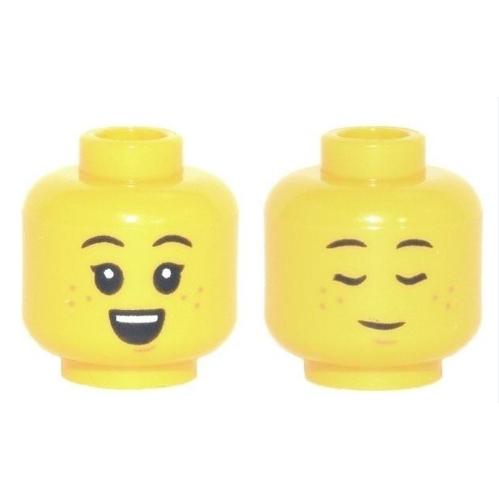 &lt;樂高人偶小舖&gt;正版LEGO 人臉4-5 閉眼 微笑 雀斑 雙面表情 男生 女生 人偶 6361751