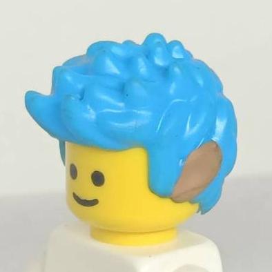 &lt;樂高人偶小舖&gt;正版LEGO 男生頭髮30 精靈 深海洋藍 附耳朵 可添加配件 人偶