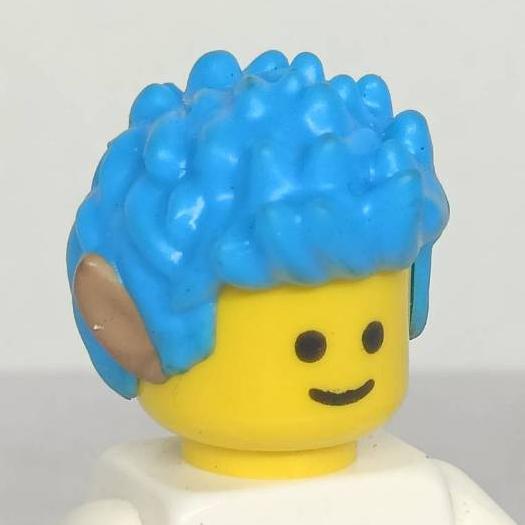 <樂高人偶小舖>正版LEGO 男生頭髮30 精靈 深海洋藍 附耳朵 可添加配件 人偶-細節圖2