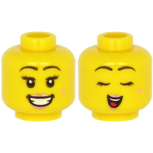&lt;樂高人偶小舖&gt;正版LEGO 人臉4-4 女生 閉眼唱歌 張嘴微笑 雙面表情 人偶 6306822