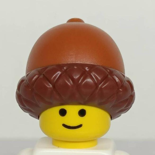 &lt;樂高人偶小舖&gt;正版LEGO 帽子19-2 深橘色 橡子帽 80512pb01 人偶配件