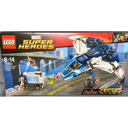 &lt;樂高人偶小舖&gt;正版樂高 LEGO 76032 復仇者聯盟系列盒組，坤式戰鬥機、黑寡婦、美國隊長，全新未拆