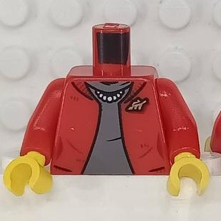 &lt;樂高人偶小舖&gt;正版LEGO 城市32-2 紅衣 胸針毛衣 女 (單隻)身體 配件