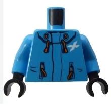 &lt;樂高人偶小舖&gt;正版樂高LEGO 城市38 身體 城市 消防 City 藍 抽繩連帽口袋 6250580 人偶