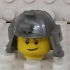 <樂高人偶小舖>正版LEGO 頭盔18 日本武士 平光銀 30175 城堡 騎士 士兵 配件 頭盔-細節圖3