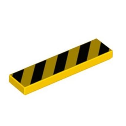 &lt;樂高人偶小舖&gt;正版LEGO 印刷磚6 1X4 黃色平板黑 印刷危險條紋 Tile 6329661