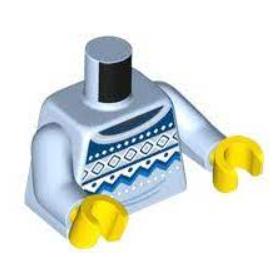 &lt;樂高人偶小舖&gt;正版樂高LEGO 城市64 水藍色 花紋毛衣 6434969 A字形小屋 21338 人偶