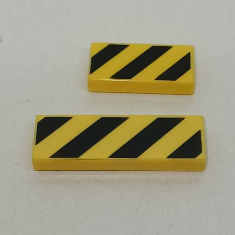 &lt;樂高人偶小舖&gt;正版LEGO 印刷磚6 平滑 1X2 1X3 Tile 3069 6129504 黃色 印刷危險條紋