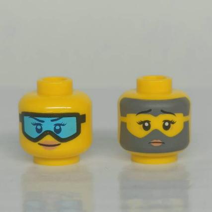 &lt;樂高人偶小舖&gt;正版LEGO 人臉3-3 護目鏡 女生 雙面 單個 人偶配件