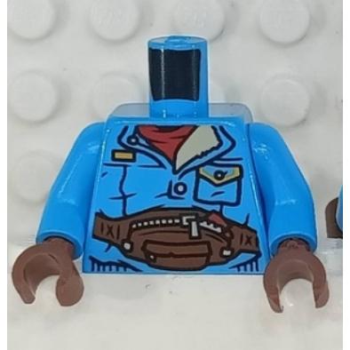 &lt;樂高人偶小舖&gt;正版LEGO 城市29-2 藍紅棕腰包 單隻人偶身體 樂高配件