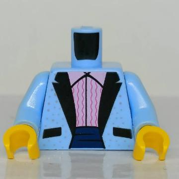 &lt;樂高人偶小舖&gt;正版LEGO 城市20-1 水藍色 亮片西裝 燕尾服 人偶 單個身體