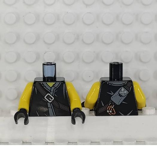 <樂高人偶小舖>正版LEGO 特殊53 繩索肩帶 黑衣黃手 背帶 身體 單隻 配件-細節圖3