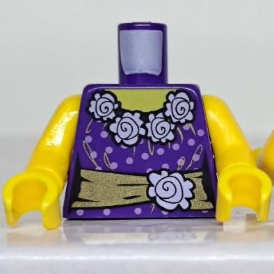 &lt;樂高人偶小舖&gt;正版LEGO 身體 特殊26-1 紫色 無袖 花朵 女生