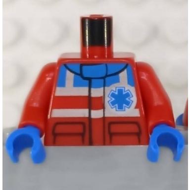 &lt;樂高人偶小舖&gt;正版LEGO 城市9-2 紅色 水徽章 消防 救生員 救護 急救 身體