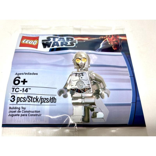 &lt;樂高人偶小舖&gt;正版樂高 LEGO 星際大戰 系列，(絕版品、限量）TC-14電鍍亮面，全新未拆人偶袋裝包