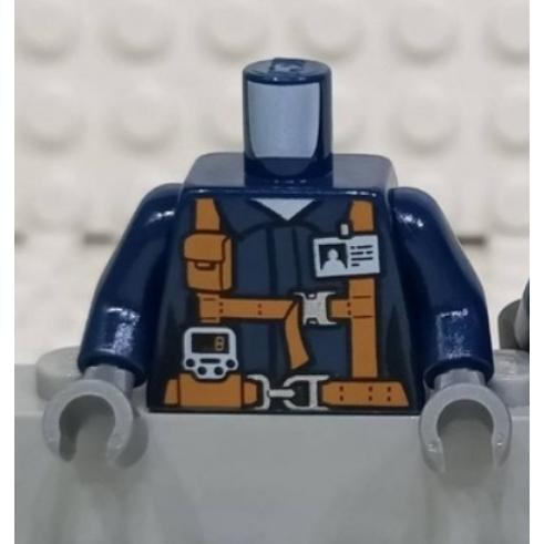 &lt;樂高人偶小舖&gt;正版LEGO 城市2-1 工作服 深藍橘帶 身體 配件