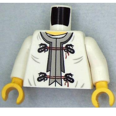 &lt;樂高人偶小舖&gt;正版樂高LEGO 特殊21 全新人偶 白旗袍 唐裝 中裝 古裝 城市 忍者 身體 樂高配件系列