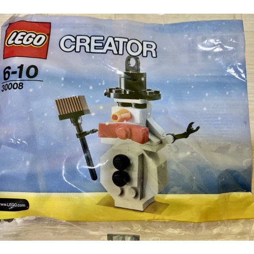 &lt;樂高人偶小舖&gt;正版樂高 LEGO 30008 聖誕節、雪人(全新未拆）正版Polybag 袋裝包