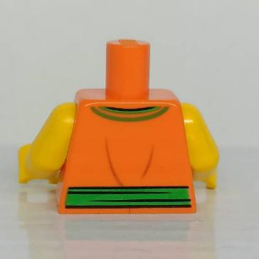 <樂高人偶小舖>正版LEGO城市7-2 桔身黃手  端午限定 龍舟競賽 80103 配件 身體-細節圖2