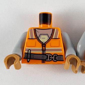 &lt;樂高人偶小舖&gt;正版LEGO 城市28-1 反光背心 工人 橘色 工作人員 身體 配件