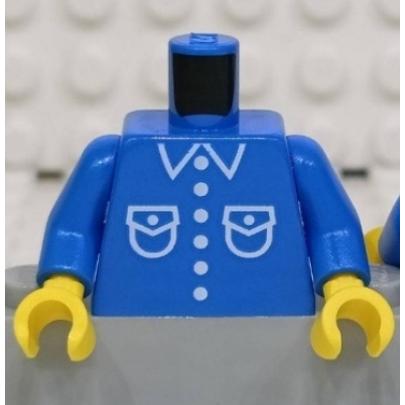 &lt;樂高人偶小舖&gt;正版LEGO 身體 城市5-3 口袋襯衫 藍色系列 配件系列