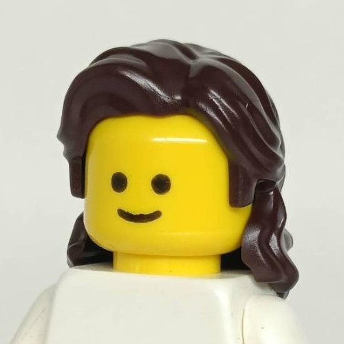 &lt;樂高人偶小舖&gt;正版LEGO 女生頭髮11 深咖 硬質 長捲髮 人偶 配件