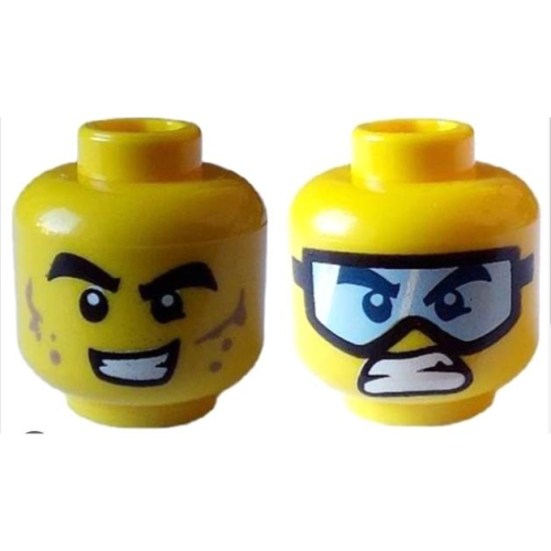 &lt;樂高人偶小舖&gt;正版LEGO 人臉1-7 運動護目鏡 雙面表情 張嘴 粗眉 6289339