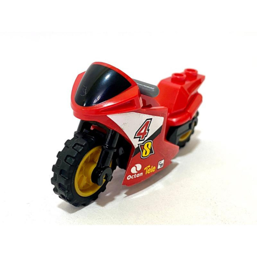 &lt;樂高人偶小舖&gt;正版樂高LEGO 交通工具F18 紅色機車 摩托車 跑車 貼紙已貼介意者請勿下單
