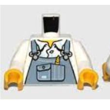 &lt;樂高人偶小舖&gt;正版LEGO 特殊17 吊帶褲 灰藍 6032107 身體 人偶 配件