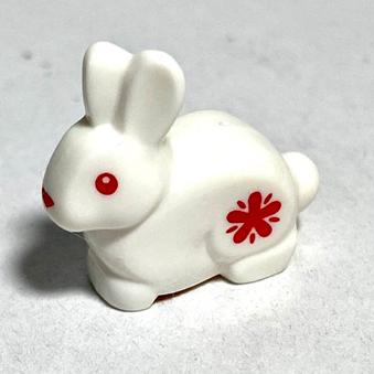 &lt;樂高人偶小舖&gt;正版樂高LEGO 動物12 新年 小兔子 兔子 白兔 rabbit 單隻 可愛 花紋