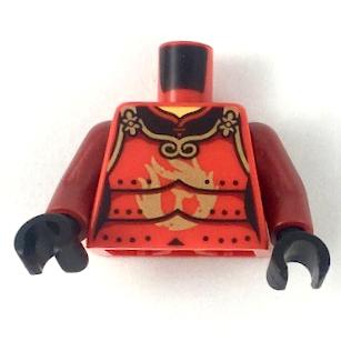 &lt;樂高人偶小舖&gt;正版LEGO 特殊3-2 日本武士 旋風忍者 龍徽 武士 鎧甲 盔甲 紅色 日本 身體 配件