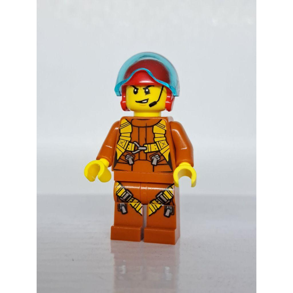 <樂高人偶小舖>正版LEGO 自選 A7 飛行員 面罩 駕駛員 飛官 捍衛戰士 頭盔 黑 白 紅-細節圖4