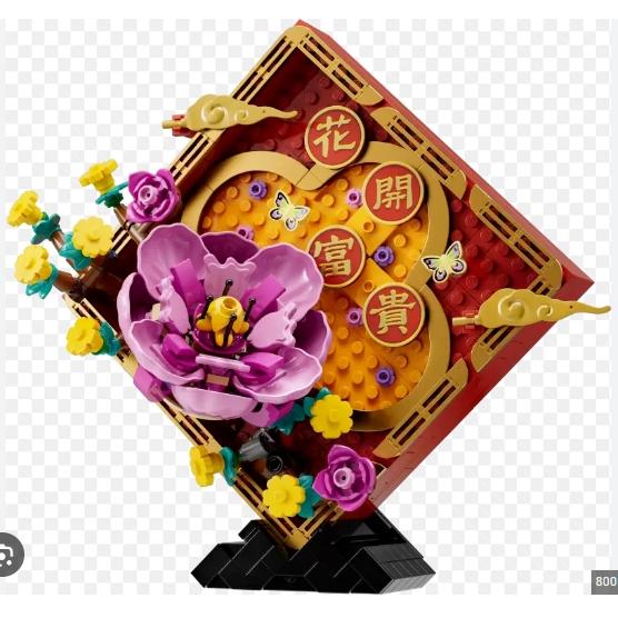 <樂高人偶小舖>正版LEGO 印刷磚 花開富貴 3x3 平滑磚 Tile 80110 零件 單個-細節圖3